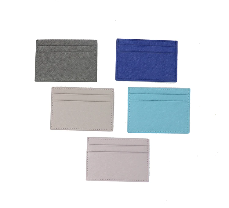 Hot sale stock product multi color leather card holder slim wallet