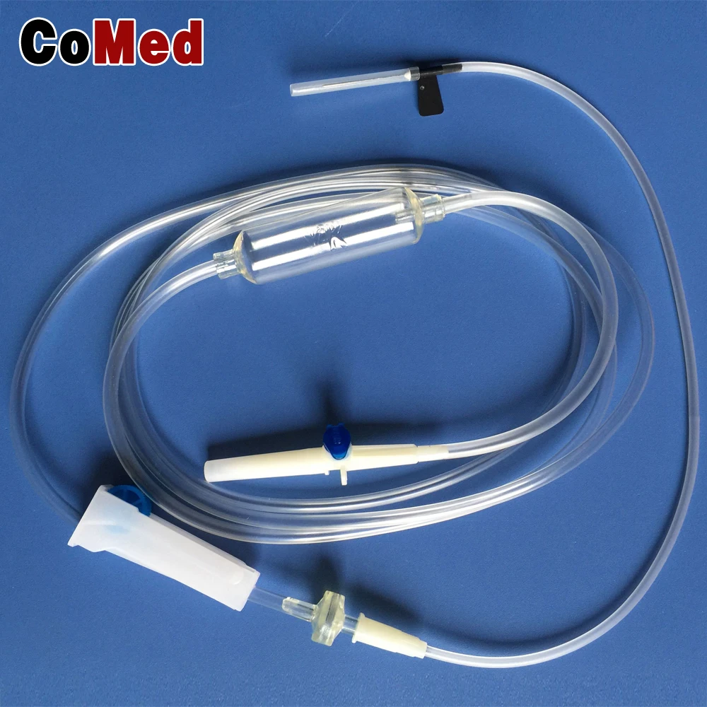 Disposable IV infusion set with air vent 60 drips 20 drips