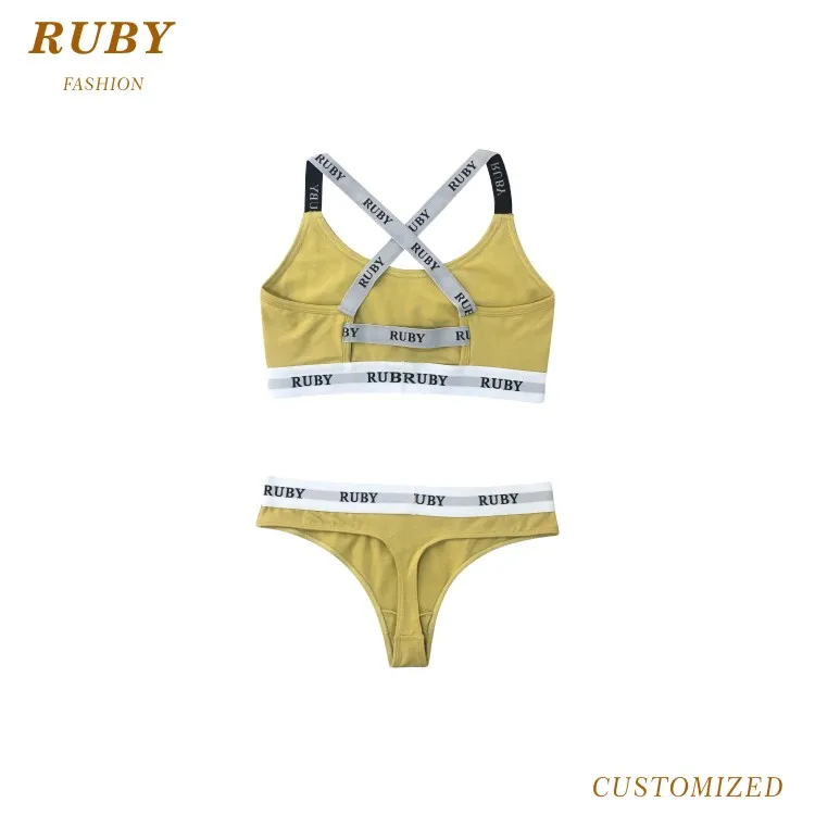 Custom cotton underwear yoga fitness clothing women sports bra