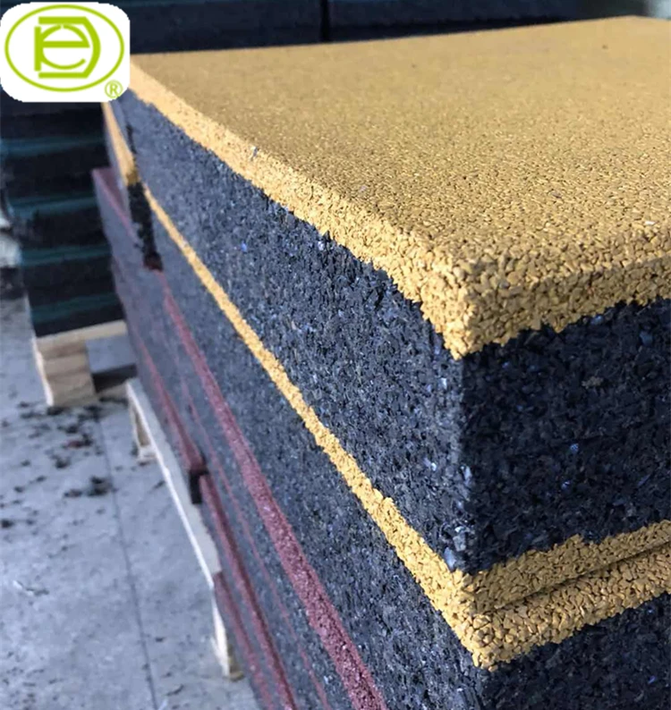 50mm yellow outdoor rubber flooring tiles mat