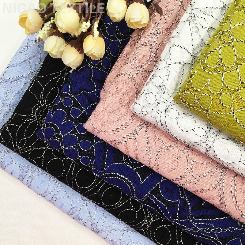 
Flower Pattern Eyelash Multicolor Fashion Style Nylon Cotton Knitting Lace Fabric French Tulle Net Lace Garment Knitted Guipure 