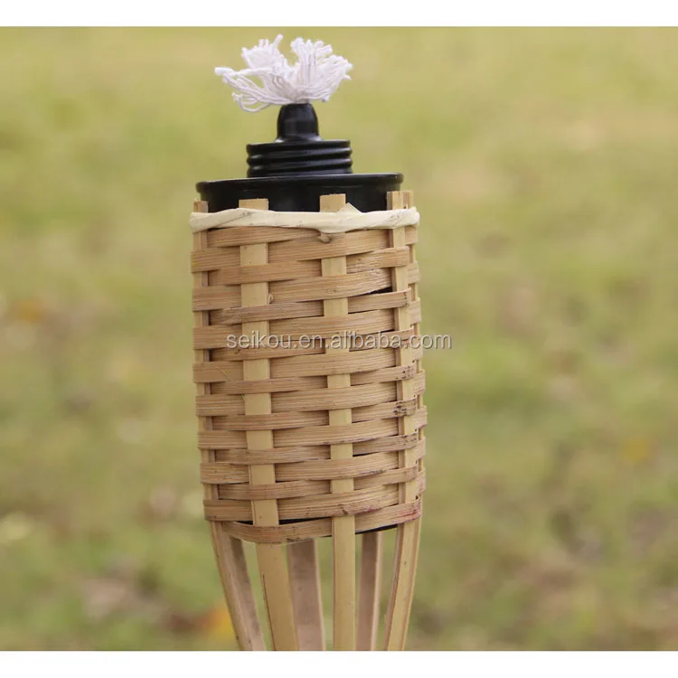 
Eco-friendly Decorative Mini Bamboo Tiki Torch With Weaving 