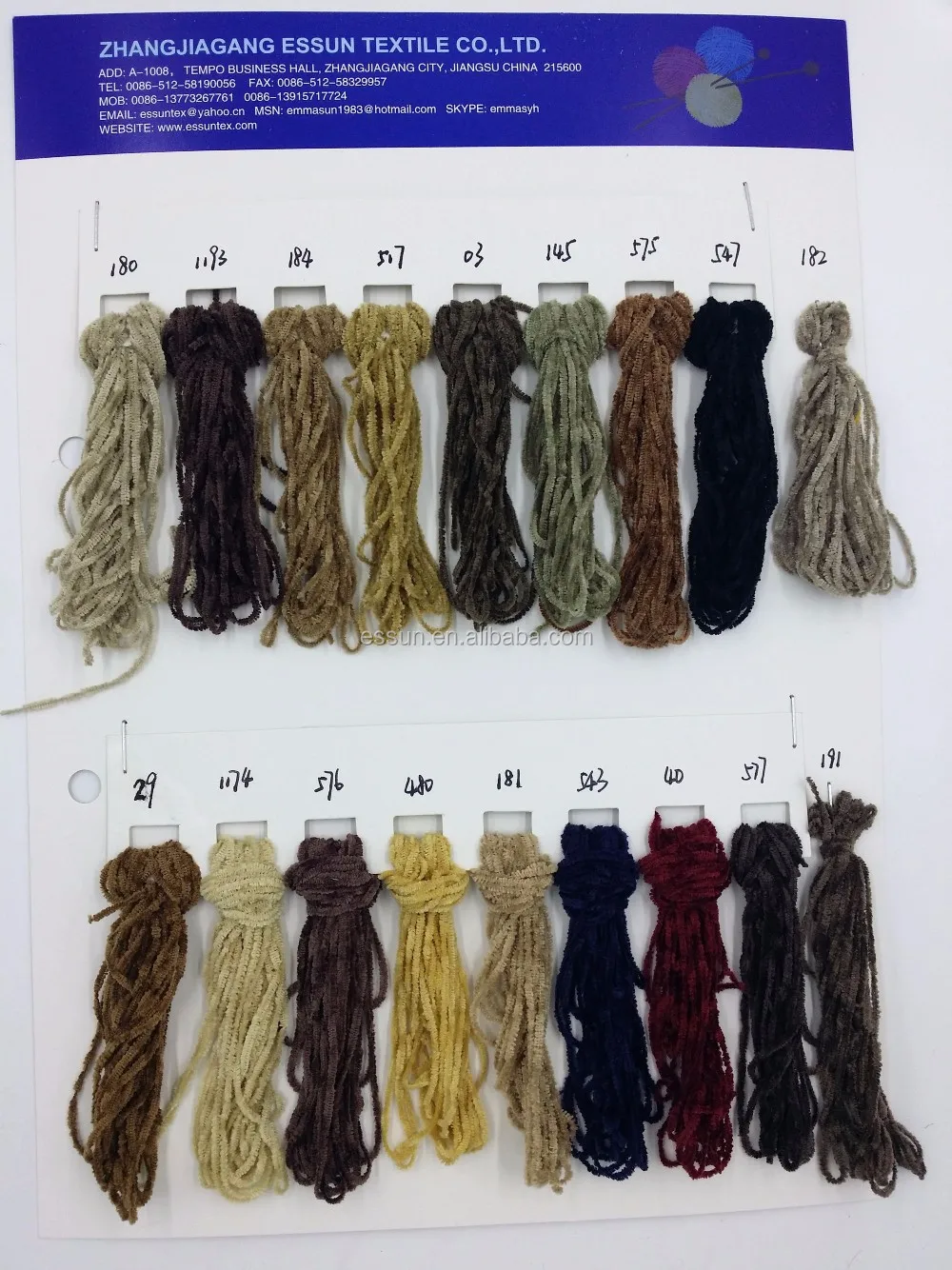 Производство 1/6, 5 нм, 100% полиэфирная синельная пряжа, окрашенная на конусе для Пакистана