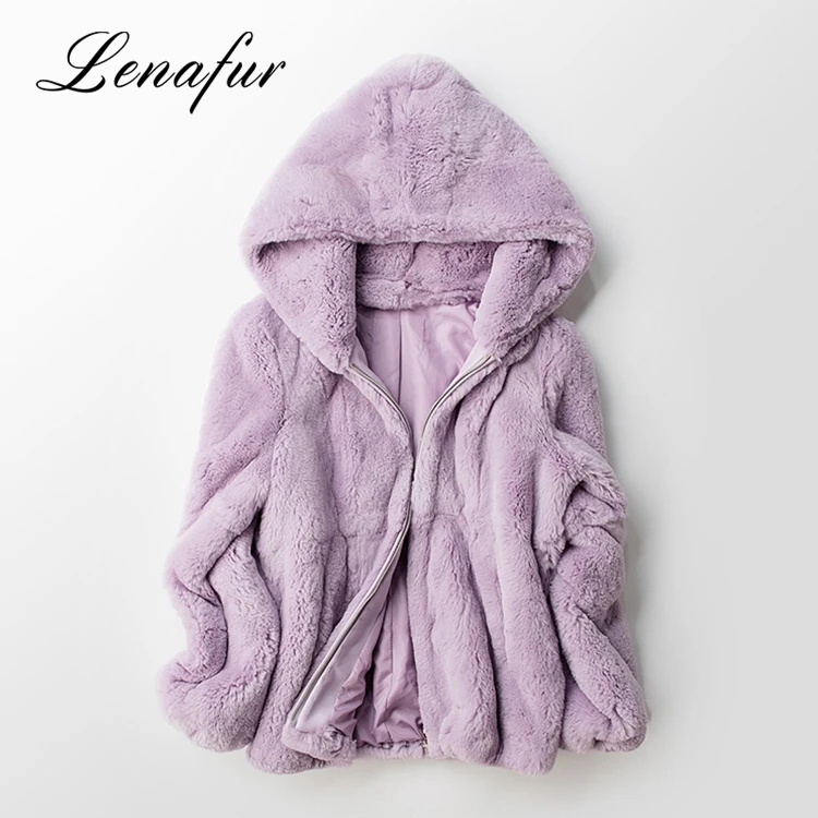 Заводская цена нового продукта Подлинная кролика костюм пальто с мехом