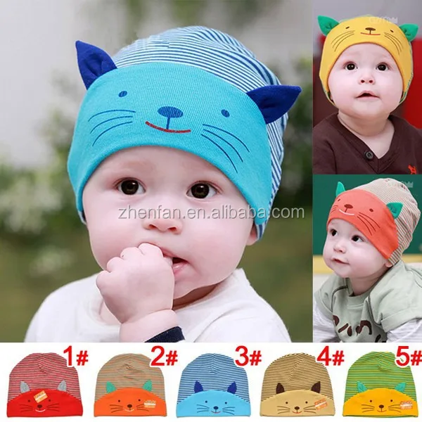 cute cartoon cat 100%cotton baby children hat