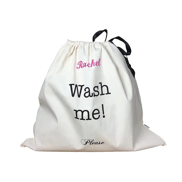 Wholesale Cheap Logo Design Promotional Price Recyclable cheap calico Canvas drawstring pouch bag