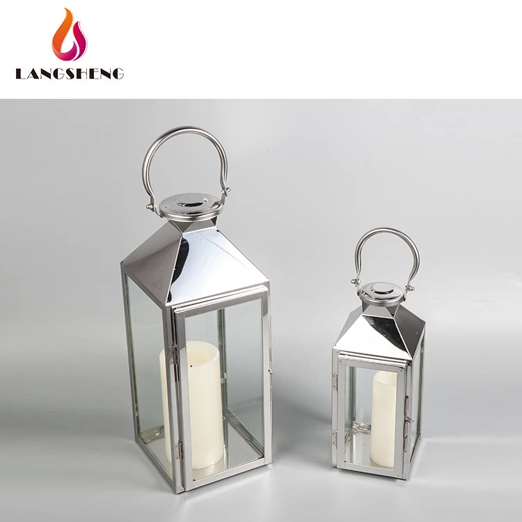 
Silver mini metal cheap led morocco moroccan hanging stainless steel lantern with flameless candle 