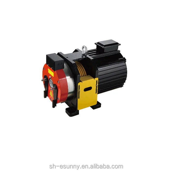 elevator parts, load 260kg-450kg 1.1kw gearless elevator motor, 3 phase traction motor