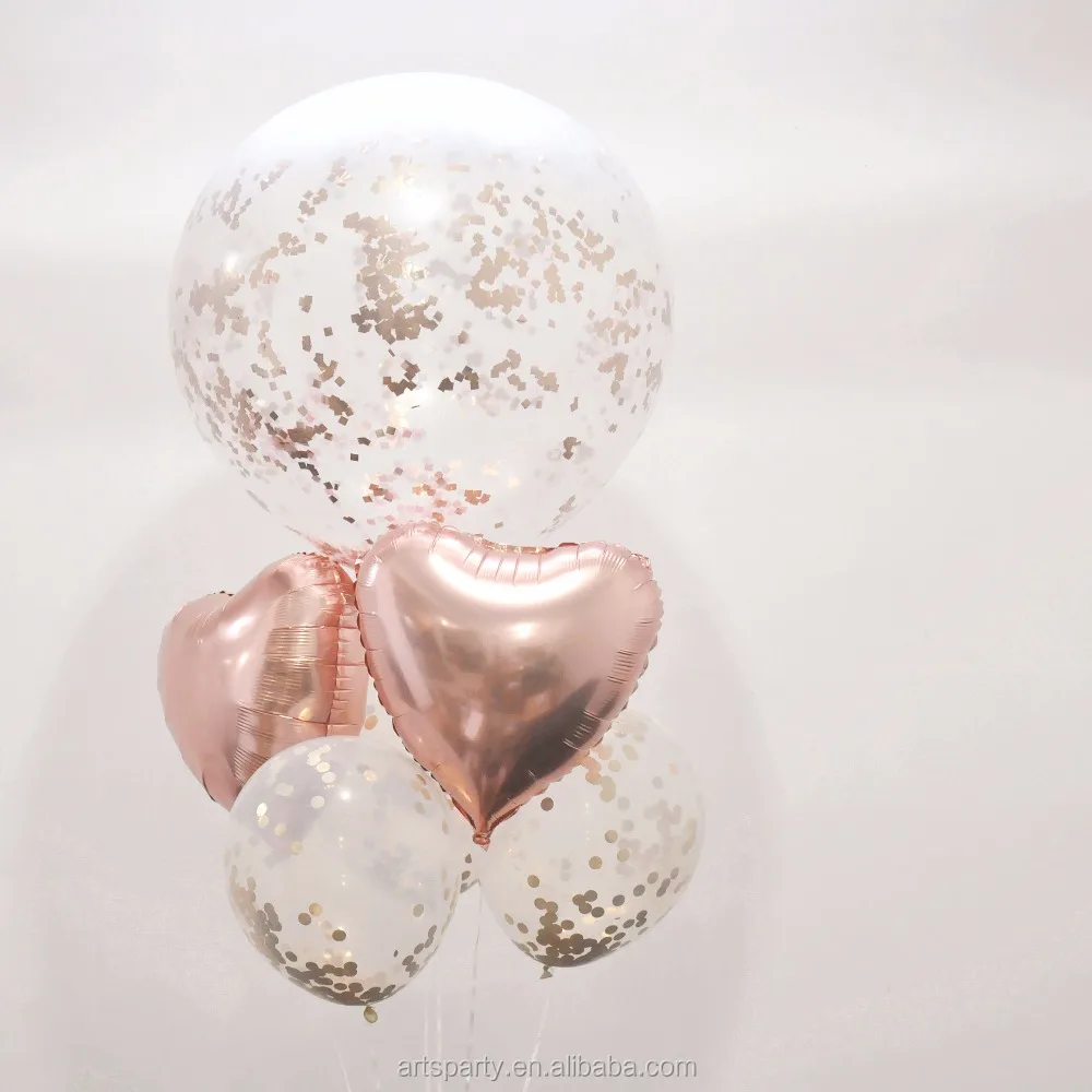 
Новинка 36 дюймов Гигантский Большой латексный шар конфетти из розового золота для вечеринки, дня рождения, свадьбы, украшения конфетти, латексный шар 