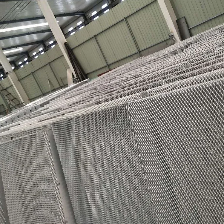 Suspended expanded metal ceilings