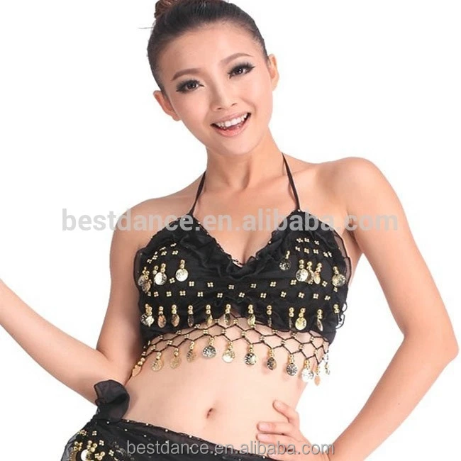 BestDance women belly dance chiffon bra tops indian belly dancing sexy coins bra tops