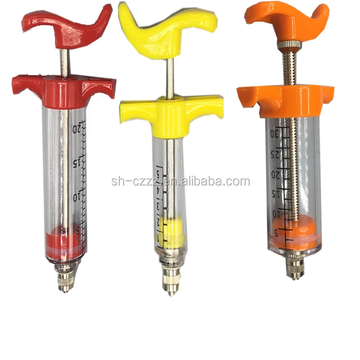 animal syringe Medical Plastic Steel TPX veterinary plastic syringe,steel injector