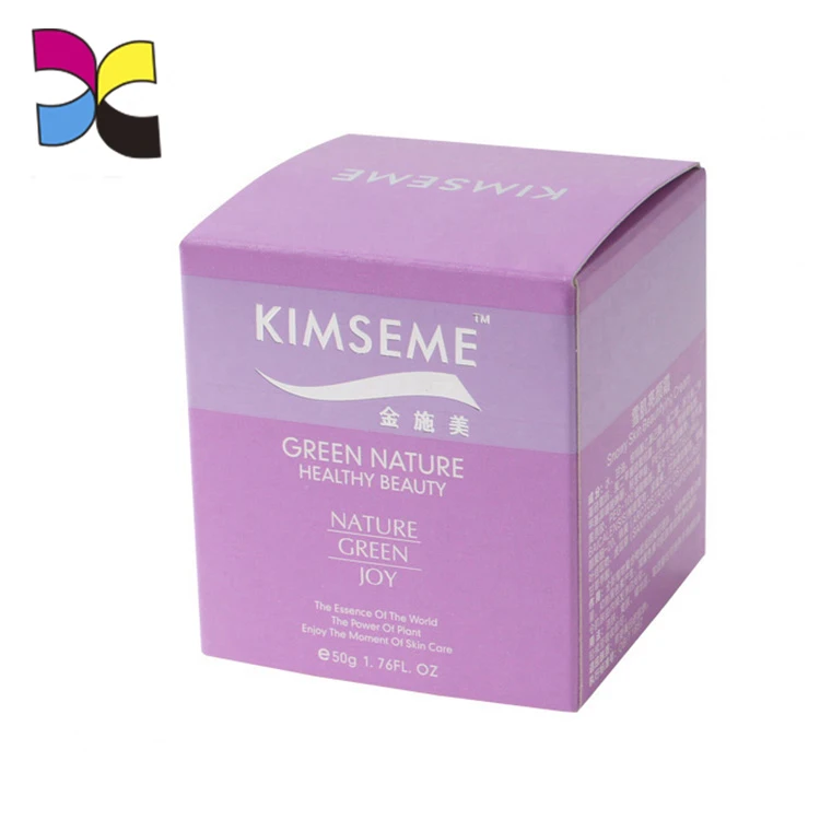 Custom printed silver foil regular base paper box cosmetic packaging