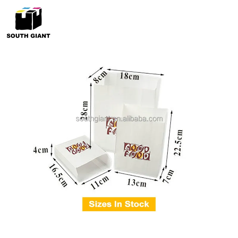 
Custom Logo To Go Take Out White Kraft Paper Biscuit Cookie Goodie Sandwich Fast Food Bag 