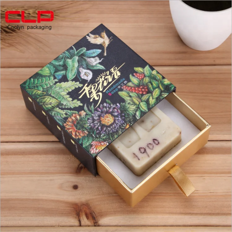 Manufacturer wholesale hand made soap drawer box with logo custom soap bar cardboard packaging gift box with insert tray