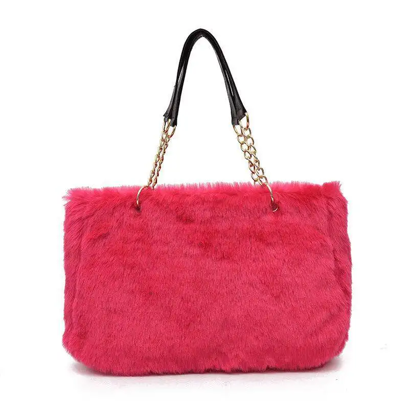
handbag for woman,faux fur bag with big size 