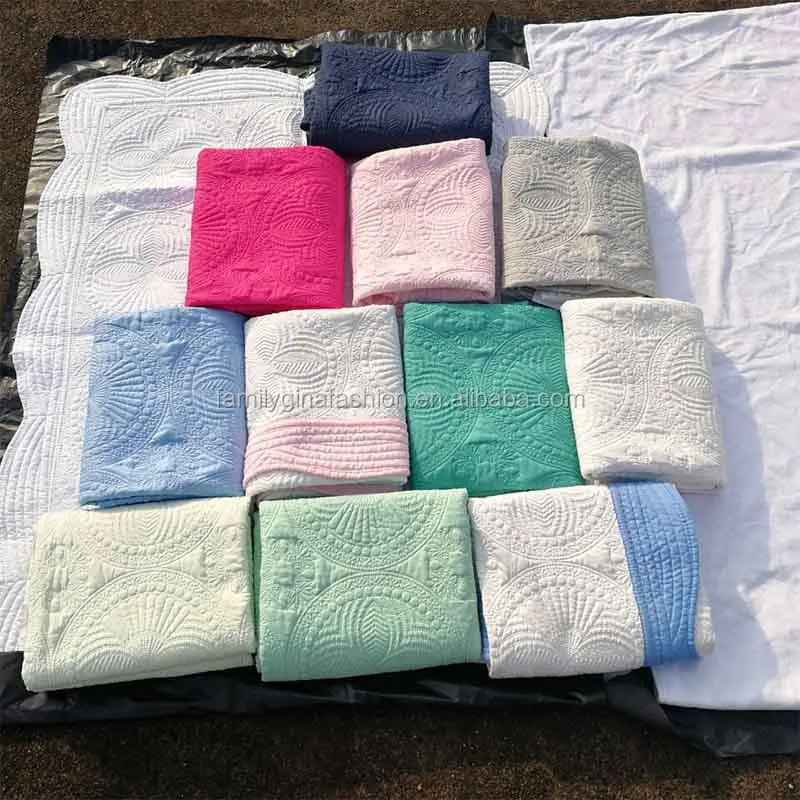 Winter Baby Muslin Fabric Blanket Monogram Sublimation Scallop Soft Cotton Baby Quilt