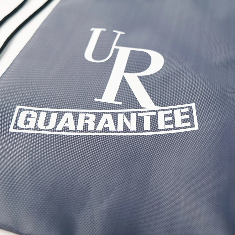 
Custom Printed Polyester Gym String Backpack Zipper Pocket Drawstring Bag With Screen Cloth 