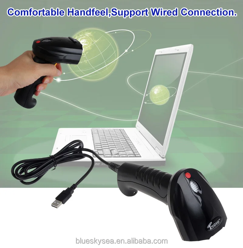 Scans Barcode Labels Reading Range Up to 10M Eyoyo 8150GL 2.4G High Speed Wireless USB Laser Scanner