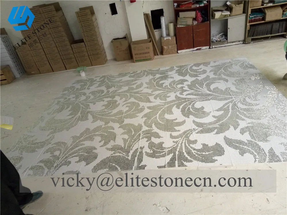 Home Decor Wallpaper Murals Beautiful Flower Glass Mosaic Art