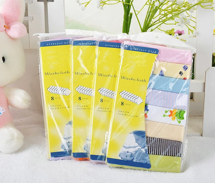 100% Cotton wash cloth baby Handkerchief newborn face towel