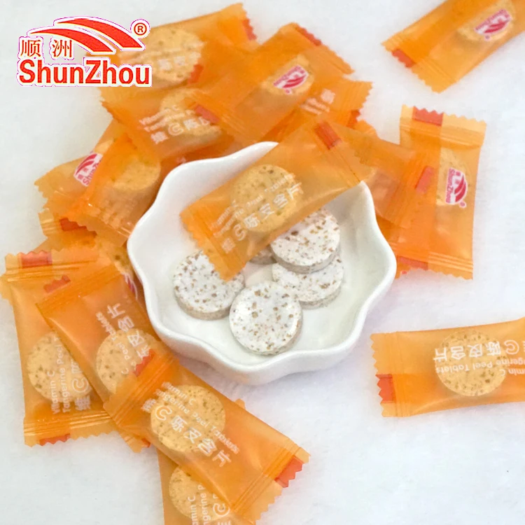 
bulk bag packing orange flavor sugar free press candy 