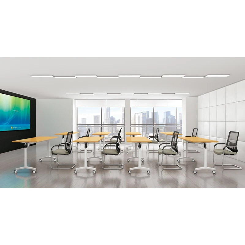 Factory Price Hardware Foldable Wooden Folding Desk  Tables Tops Desks Training  Room Space Saving Training Table