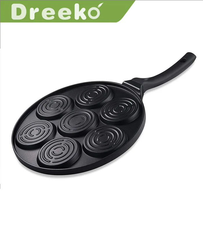 Die cast Aluminum Nonstick 7 hole baking egg pan smile Face Pancake
