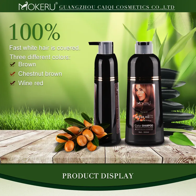 1pc Mokeru 500ML Bottle Fast Dye Only 5 Minutes Noni Plant Essence Black Hair Color Shampoo