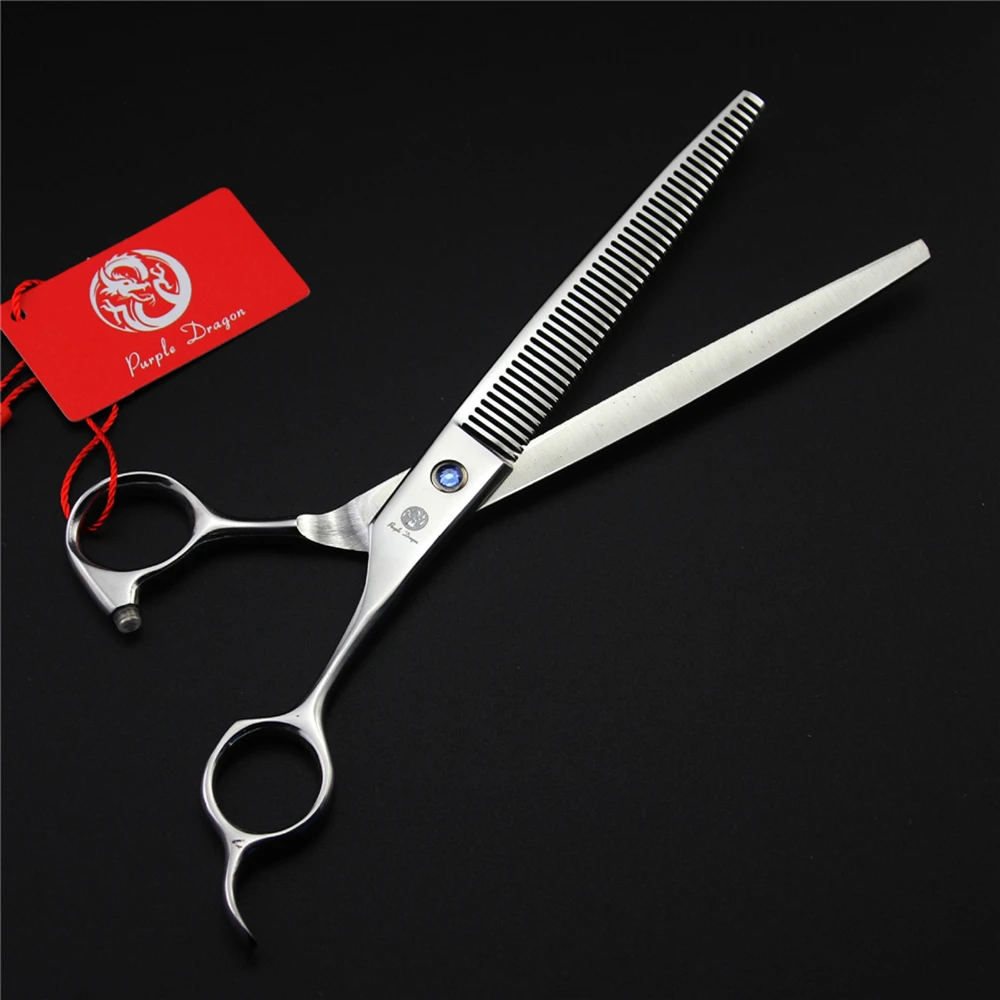 7.5 inch Professional Pet Scissors Thinning Shears Japan High Quality Cat Dog Grooming Scissors Hair Cutting Tool Tijeras Silver