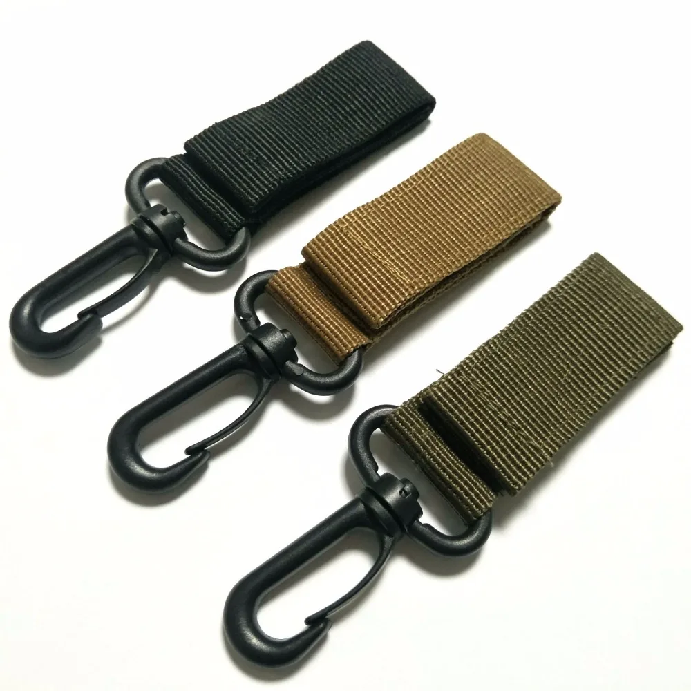 
Outdoor tactical belt nylon ribbon hooks with multi-function keychain hook military tactical accessory belt 