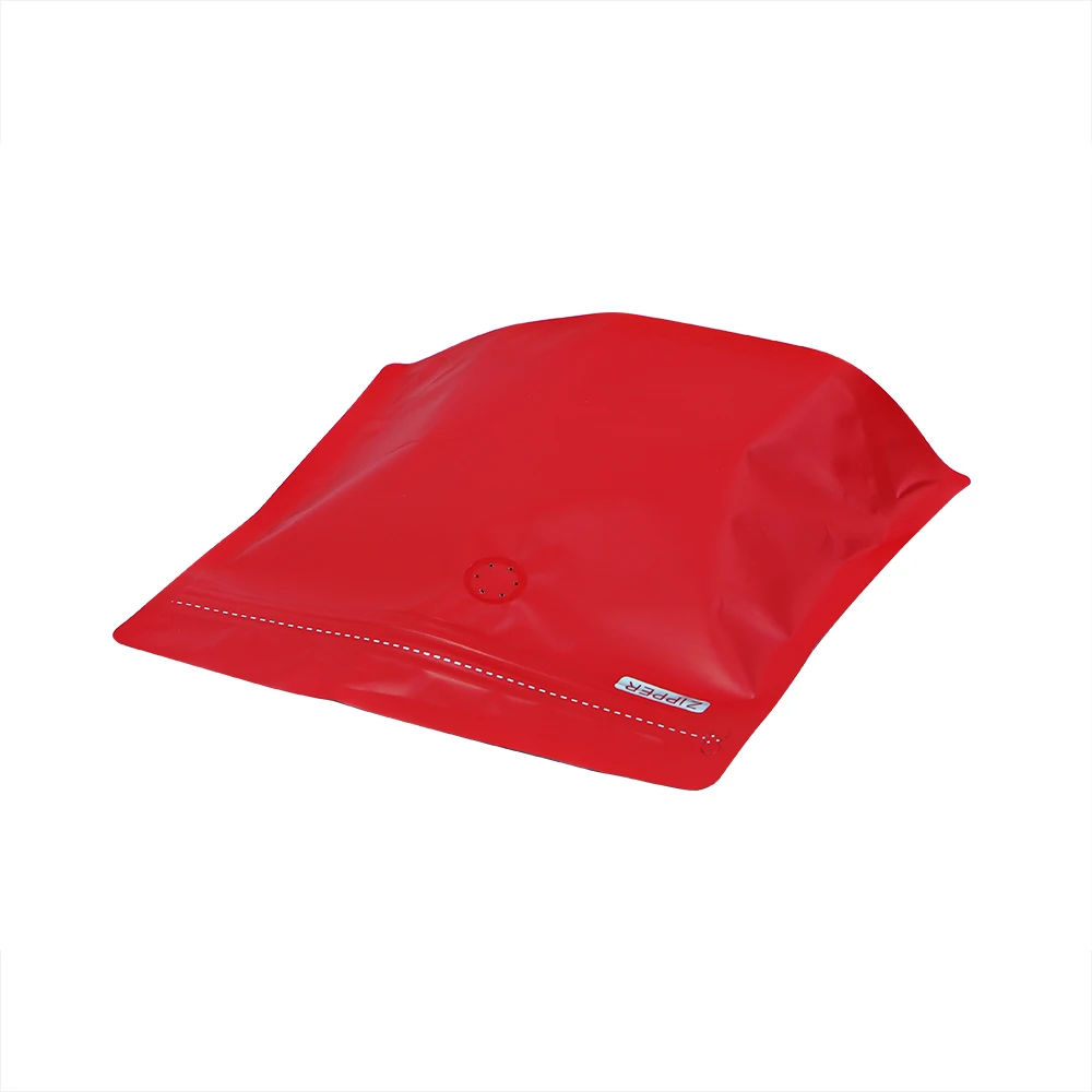 Coffee bag with high barrier valve aluminum foil flat bottom standing empty coffee bean storage bag suitable for home or store