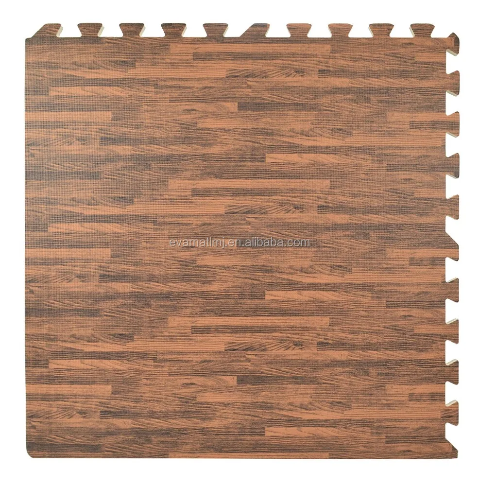 
18Pcs Foam Exercise Floor Mats light wood color 30x30 