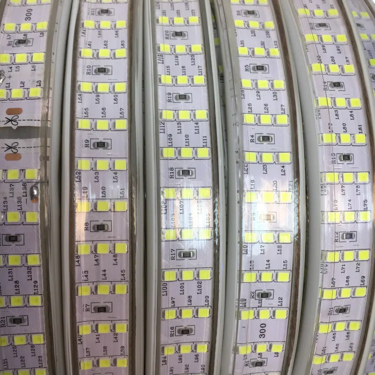 DC110v 220V 230V Светодиодные полосы света SMD2835 двухрядные 3 ряда водонепроницаемый 276 светодиодов/m гибкие светодиодные полосы, 100m для проекта