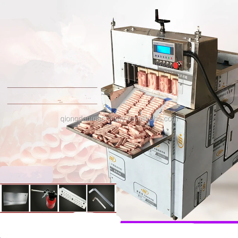 Factory price mutton rolls and slicer frozen meat cutting machine stainless steel bacon ham sausage cutter price for sale