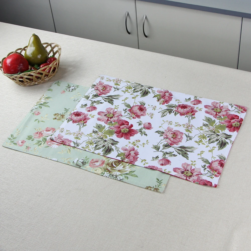 custom sailboat design print decorative cotton dinner table cloth mat fabric placemat