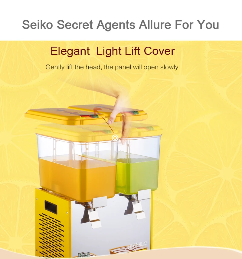 2 tanks Cold Juice Dispenser Beverage Commercial Smoothie Maker Slushy Making Machine with Spigot 18L