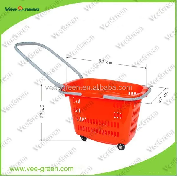 Plastic Supermarket Basket Trolley for Sale