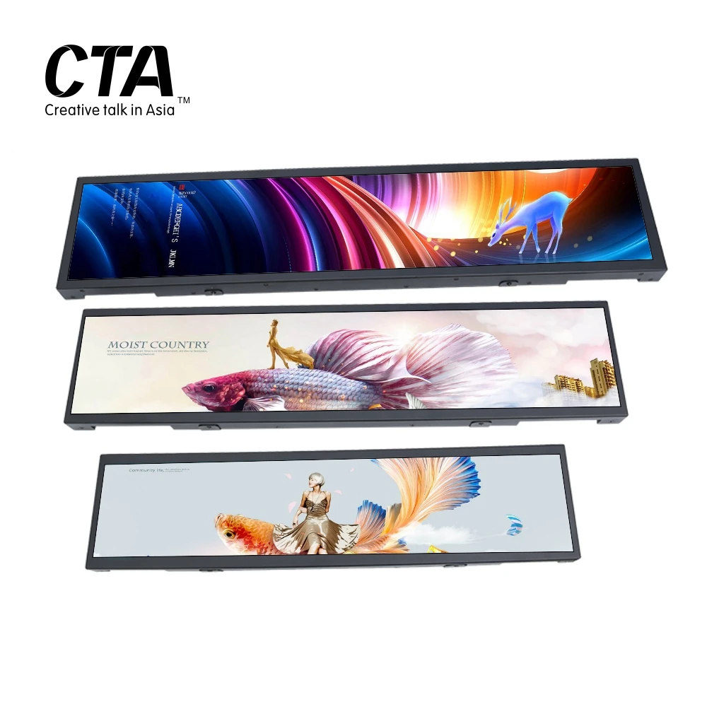 LCD ultra wide touch screen advertising monitor for elevator ,lift and train