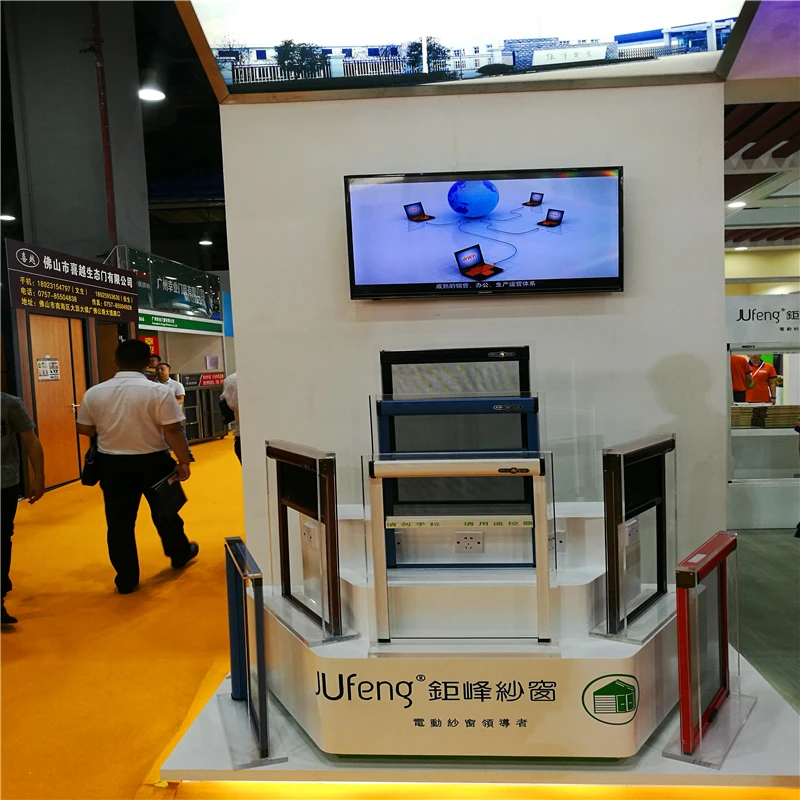 Motorized roll up fiberglass mosquito fly screen window and door