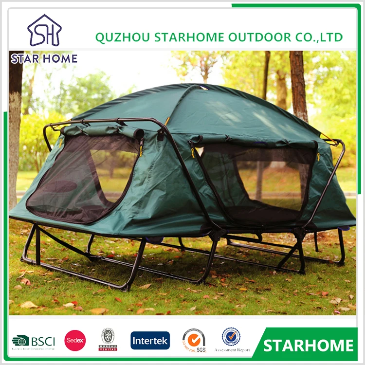 quzhou supplier 1-2 person green cot ground 4 season foldable waterproof large tent