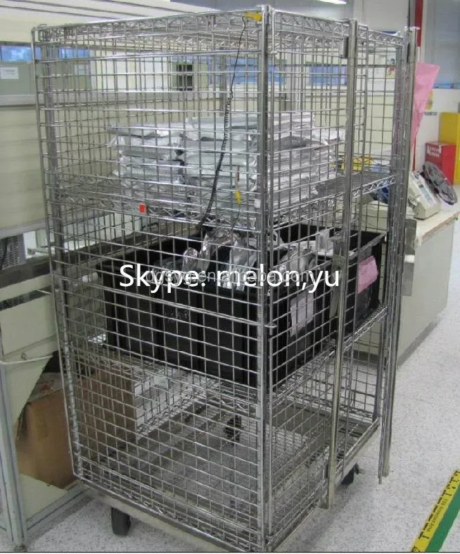 Chrome Security Cage Cart for SMT components