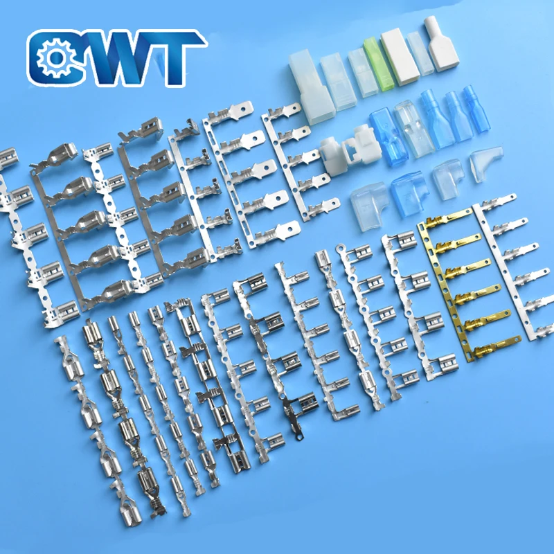 QWT Китай завод латунь олово покрытием tab pcb Мужской 6 3 мм терминалы неизолированный Лопата обжимной терминал