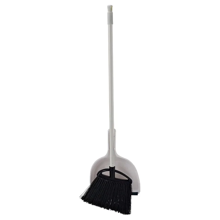 Factory Competitive Price Household No Dust Floor Dustpan & Broom Set PP & PET Plastic Broom with Fiber Broom Head and Handle