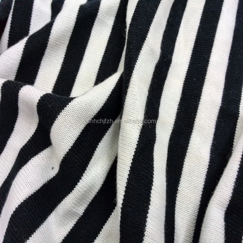 100% CTN S/J Feeder Stripe Knit Fabric