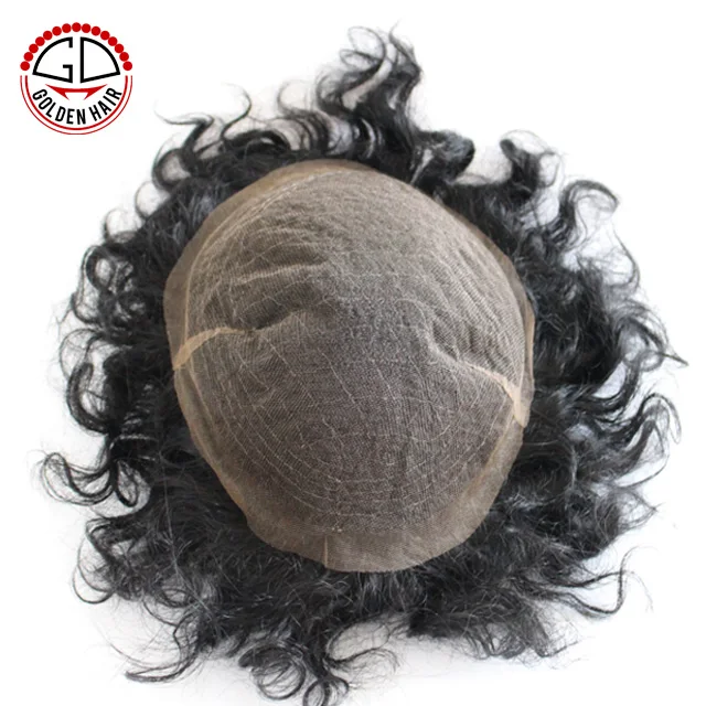 Mens Hair Piece Black Afro Curly Wig Toupee For Black Men