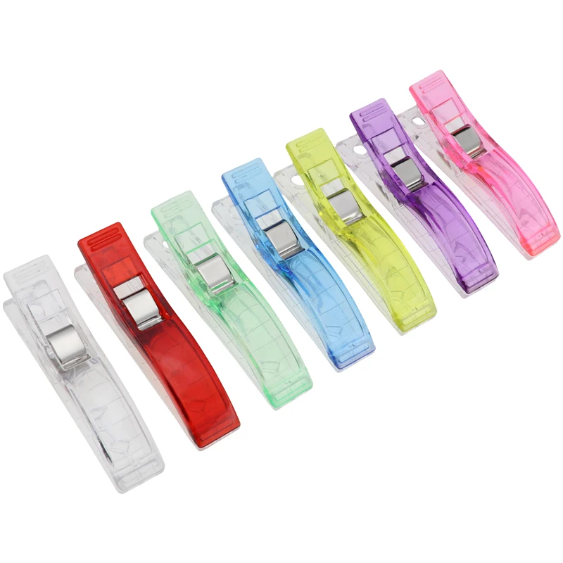 Assorted Colors Plastic Clips For Patchwork Sewing DIY Crafts Clips With Long Mouth Clip