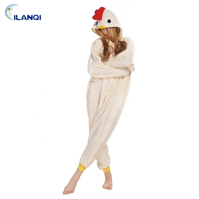 
Christmas Adult Polar Fleece One Piece animal Onesie Chicken Jumpsuit Pajamas 