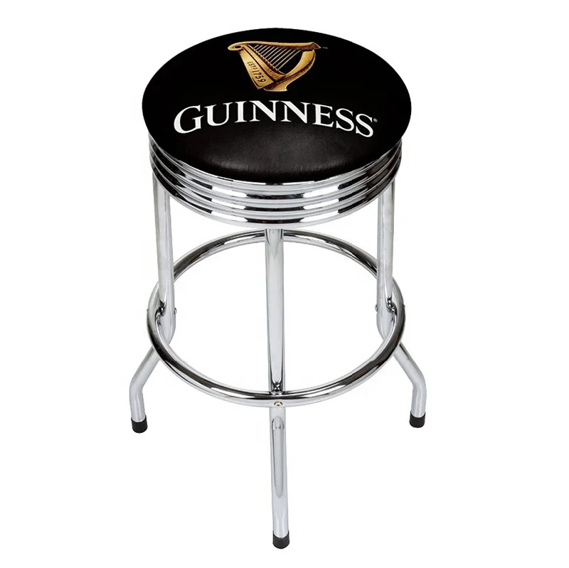 Fashion Iron Frame Legs Swivel PVC Seat Barstool For Sale