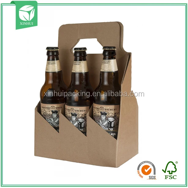 Wholesale Cardboard 3 Pack Beer Carrier Packaging Carton Box
